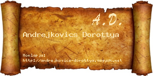 Andrejkovics Dorottya névjegykártya
